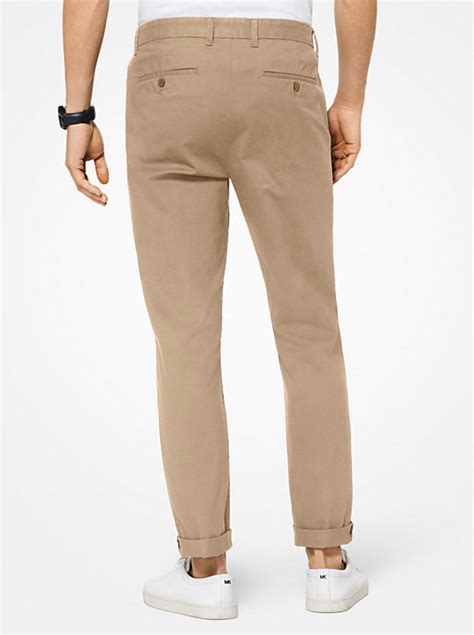 slim-fit cotton-twill chinos michael kors|Slim.